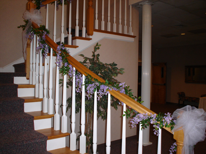 Wedding Flowers on Stairs