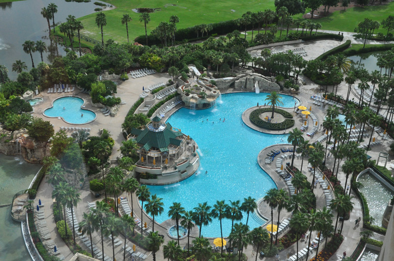 Florida Resort Pool Overhead View